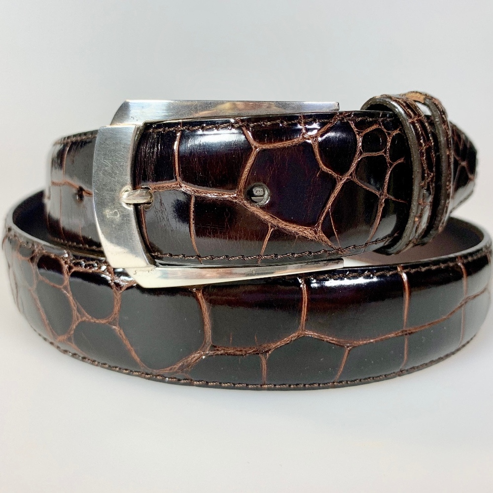 Zadeh NY Genuine Alligator Belt w/ James Buckle